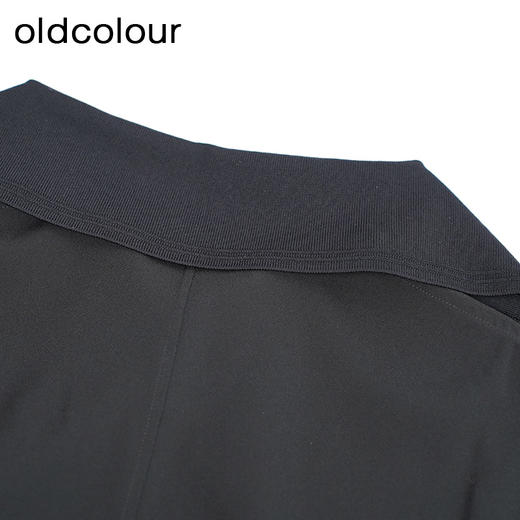 oldcolour黑色简约连衣裙秋季新款直筒显瘦长袖中长裙女O32103253 商品图4