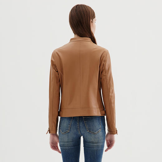 EITIE爱特爱冬季新款个性帅气纯色短款外套皮衣7293916 商品图4