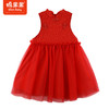 棉果果春季新品女童中国红中国风水晶绒背心连衣裙M522702423650 商品缩略图0