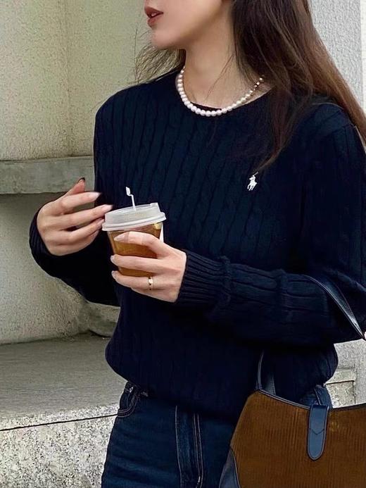 【风风同款！小马刺绣麻花毛衣】秋冬2025新款打底衫软糯慵懒风韩版套头内搭针织衫显瘦圆领打底毛衣 商品图10