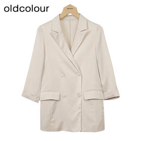 oldcolour杏色简约西装秋季新款气质百搭通勤外套女GO31048873