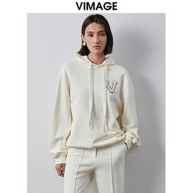 VIMAGE纬漫纪冬季新款时尚连帽休闲卫衣套头上衣V2013623