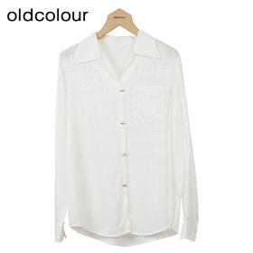 oldcolour印花长袖衬衫秋季新款百搭通勤宽松长袖上衣女O32013261