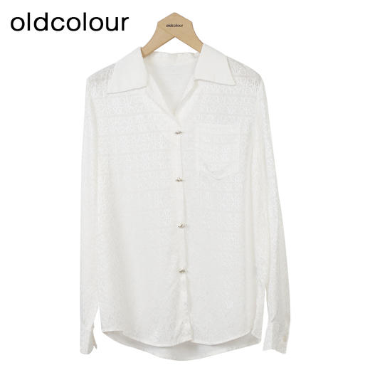 oldcolour印花长袖衬衫秋季新款百搭通勤宽松长袖上衣女O32013261 商品图0