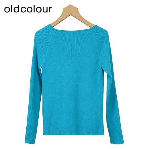 oldcolour设计感针织衫秋季新款V领修身套头打底衫女O34052406 商品图1