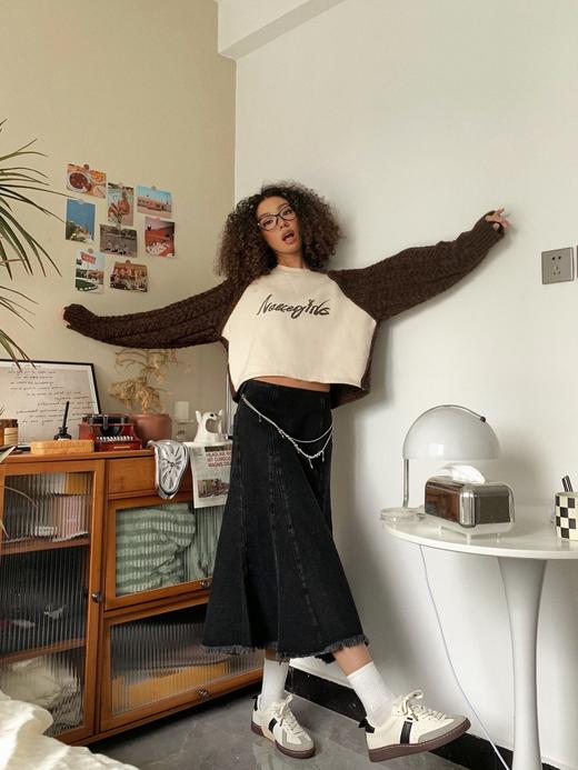 毛织拼接套头衫 商品图0