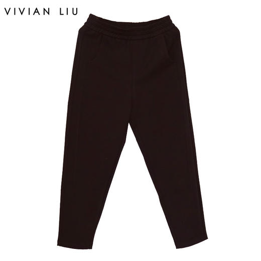 VIVIAN LIU薇薇安刘TR2357502秋女装新款松紧腰后兜针织小脚裤 商品图0