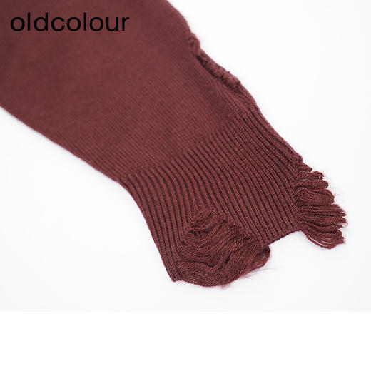 oldcolour复古针织套头衫秋季新款印花圆领长袖毛衣女O34052432 商品图4