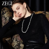 ZEGL猫眼石小猫咪项链女轻奢小众高级感灰色叠戴仿珍珠锁骨毛衣链 商品缩略图3