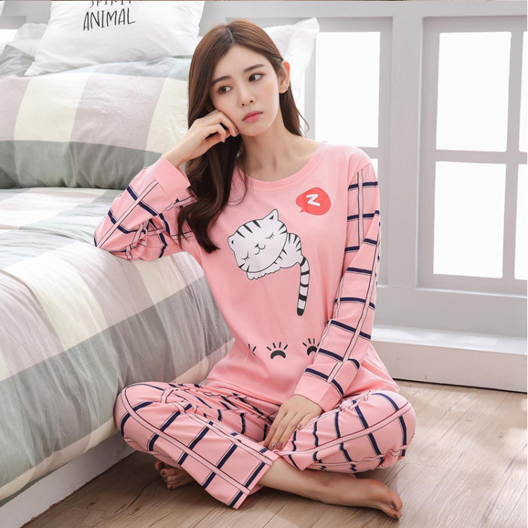 (38)格子长尾猫-粉-长