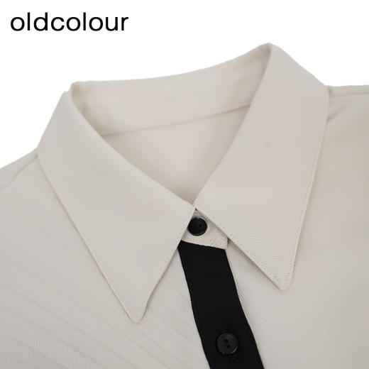 oldcolour时尚设计感衬衫秋季新款休闲百褶长袖上衣女O32013266 商品图2