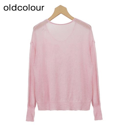 oldcolour长袖薄款针织衫秋季新款时尚气质百搭毛衣女O33052343 商品图4