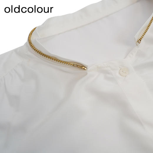 oldcolour白色简约衬衫秋季新款围巾领设计感通勤上衣女O33013367 商品图2
