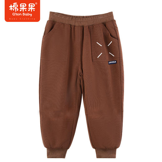 棉果果冬季新品男童小毛圈针织夹棉长裤M412200823682 商品图0