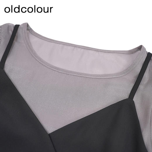 oldcolour高级感气质连衣裙秋季新款复古收腰中长裙GO31103898 商品图2