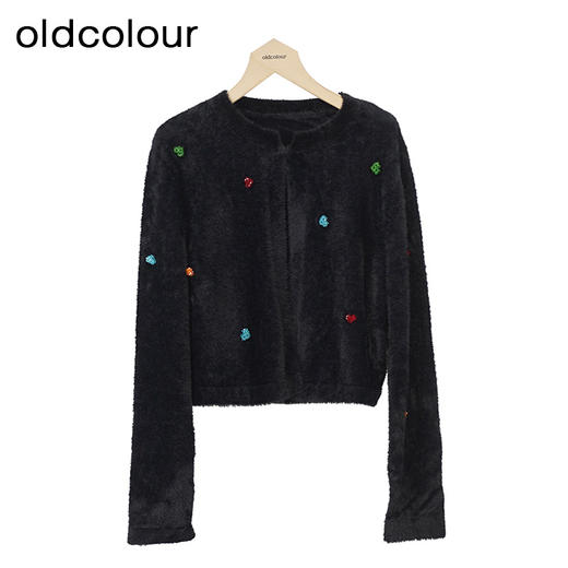 oldcolour慵懒气质针织短外套秋季新款温柔开衫上衣女O34053411 商品图0