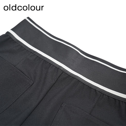 oldcolour黑色高腰休闲裤秋季新款修身收脚长款铅笔裤女O33073354 商品图2