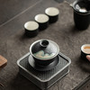 「禅风黑陶！山川之美」黑陶纯手绘三才盖碗 防烫手敬茶碗家用复古陶瓷功夫茶具泡茶碗餐饮用具 商品缩略图1