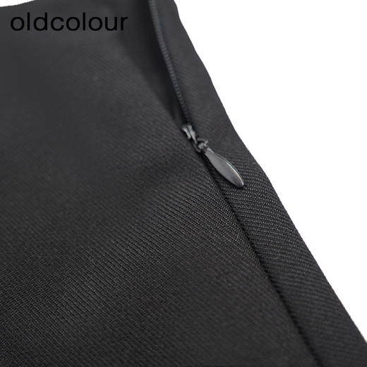 oldcolour黑色半身裙春秋季新款高腰气质设计感A字短裙女O33061372 商品图3