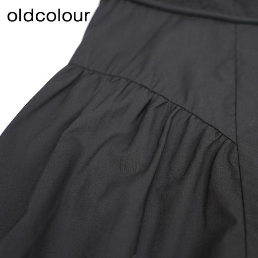 oldcolour法式气质连衣裙秋季新款撞色拼接长袖中长裙GO31103855 商品图3