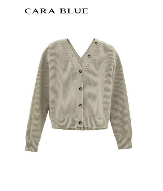 CARA BLUE针织V领开衫 商品图3