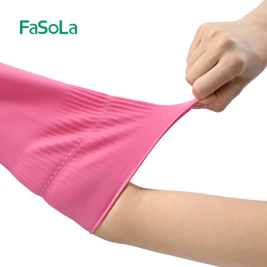 FaSoLa洗碗手套女厨房家用家务清洁防水橡胶皮耐用型洗衣服乳胶 商品图9
