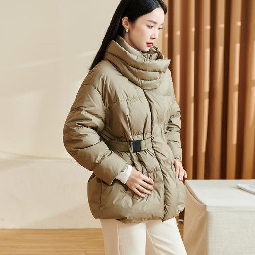 米思阳2025冬季新款时尚通勤面包羽绒服90%含绒量收腰外套女1853 商品图2