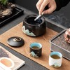 「远山系列！带盖烟灰缸」陶瓷烟灰缸大号防飞灰家用中式居家日用客厅创意潮流带盖宾馆办公室可雕刻 商品缩略图2