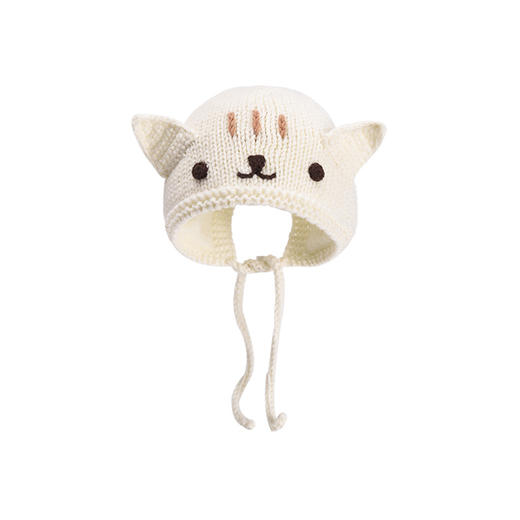 【纯手工针织！可爱猫咪套头帽】儿童帽子秋冬款韩版纯手工纯手工编织，温暖滋润；宝宝针织帽加绒保暖毛线帽，小猫系带搭配可爱造型，让宝宝们既时尚又萌趣lm 商品图8