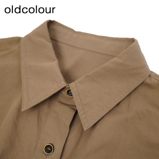 oldcolour高腰显瘦衬衫裙秋季新款A字显瘦披肩连衣裙女GO31103020 商品图4