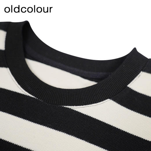 oldcolour条纹T恤洋装秋季新款设计感宽松显瘦短裙女O34103450 商品图2