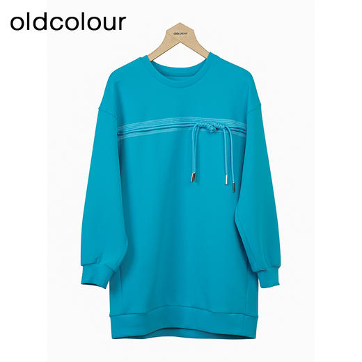 oldcolour中长款卫衣秋季新款设计感宽松显瘦圆领上衣女O34103454 商品图2
