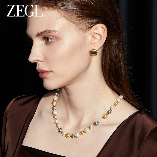 ZEGL法式秋冬人造珍珠项链毛衣链女长款轻奢小众高级感气质锁骨链 商品图4