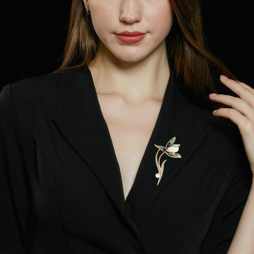 优雅气质，复古中国风新款衣饰旗袍礼服秋冬外套胸花配饰玉兰花胸针LY-G-046 商品图2