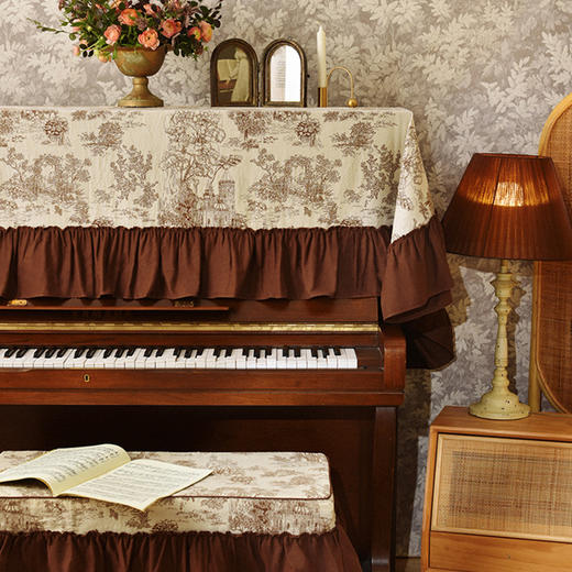 卢瓦尔河谷系列钢琴巾钢琴凳罩北欧现代简约钢琴罩全罩新款钢琴巾 商品图0