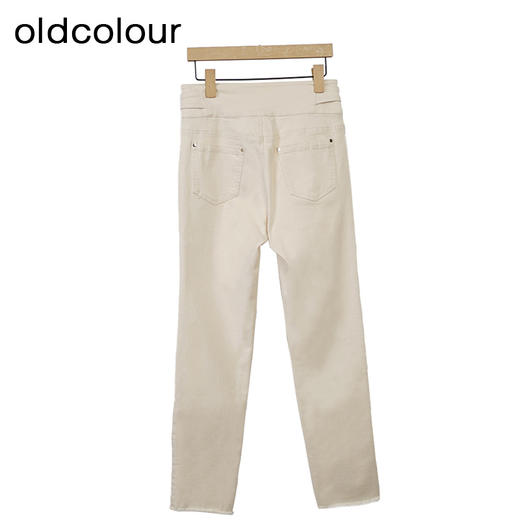 oldcolour高腰气质牛仔裤秋季新款修身显瘦直筒长裤女O33113145 商品图3