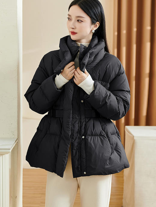 米思阳2025冬季新款时尚通勤面包羽绒服90%含绒量收腰外套女1853 商品图3