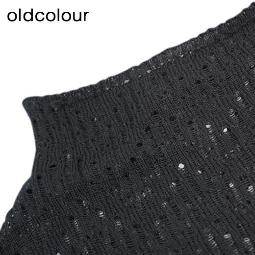 oldcolour设计感套头针织衫秋季新款镂空拼接半高领打底O34052425 商品图4