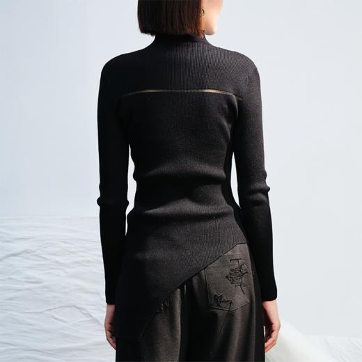 LIYIHAN 不对称毛织打底衫 Y233M04490 商品图2