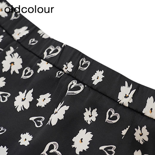 oldcolour碎花半身裙秋季新款复古高腰A字显瘦中长裙GO31063851 商品图4