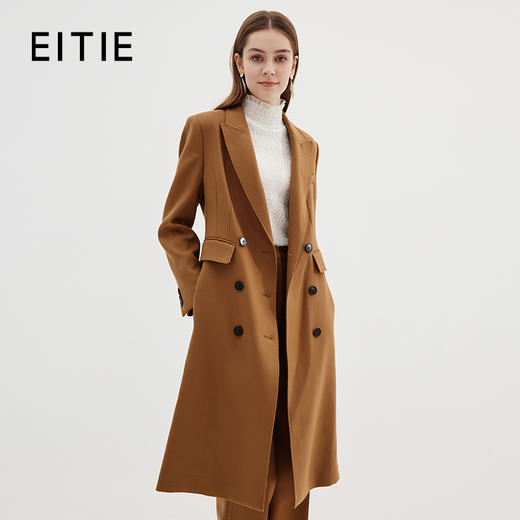 EITIE爱特爱冬季新款经典双排扣大气风衣外套女7214907 商品图0