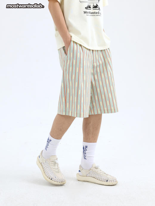 mostwantedlab彩虹MWL-2212061/撞色条纹印花五分裤 商品图2