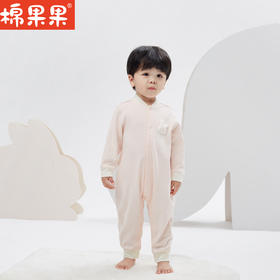 棉果果冬季新品内衣家居暖姜女童3A抗菌对开连体衣M421722423708