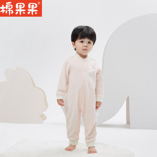 棉果果冬季新品内衣家居暖姜女童3A抗菌对开连体衣M421722423708 商品图0