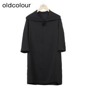 oldcolour黑色简约连衣裙秋季新款直筒显瘦长袖中长裙女O32103253
