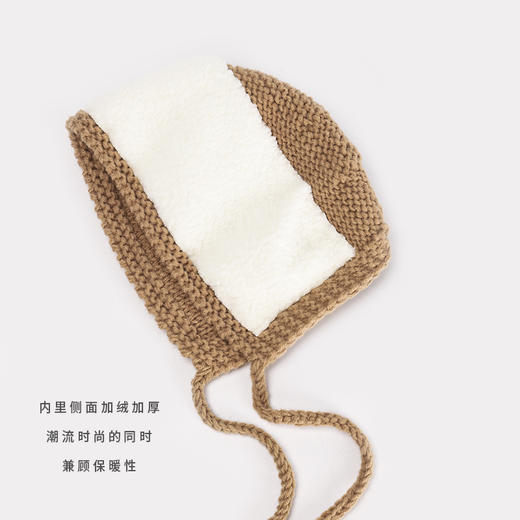 【纯手工针织！可爱猫咪套头帽】儿童帽子秋冬款韩版纯手工纯手工编织，温暖滋润；宝宝针织帽加绒保暖毛线帽，小猫系带搭配可爱造型，让宝宝们既时尚又萌趣lm 商品图2