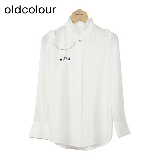 oldcolour白色简约休闲衬衫秋季新款宽松显瘦百搭上衣女O33013364 商品图0