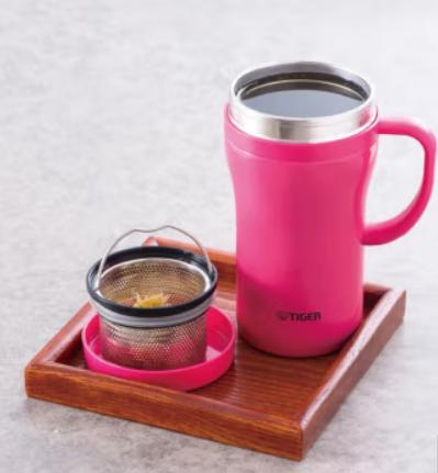 虎牌不锈钢真空办公杯时尚泡茶杯CWN-A48C-粉色 0.52L 商品图1