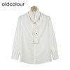 oldcolour白色简约衬衫秋季新款围巾领设计感通勤上衣女O33013367 商品缩略图0