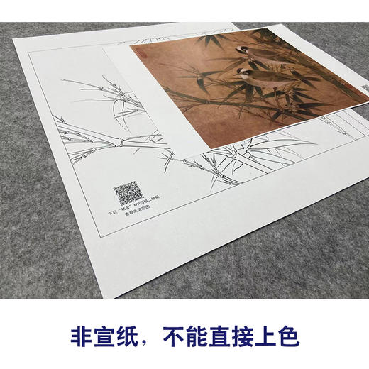 【大彩图】工笔画白描底稿小品《意临白头丛竹图》大山雀临摹勾线花鸟线稿K070 商品图2